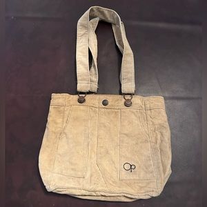 Beige Corduroy Tote Bag
